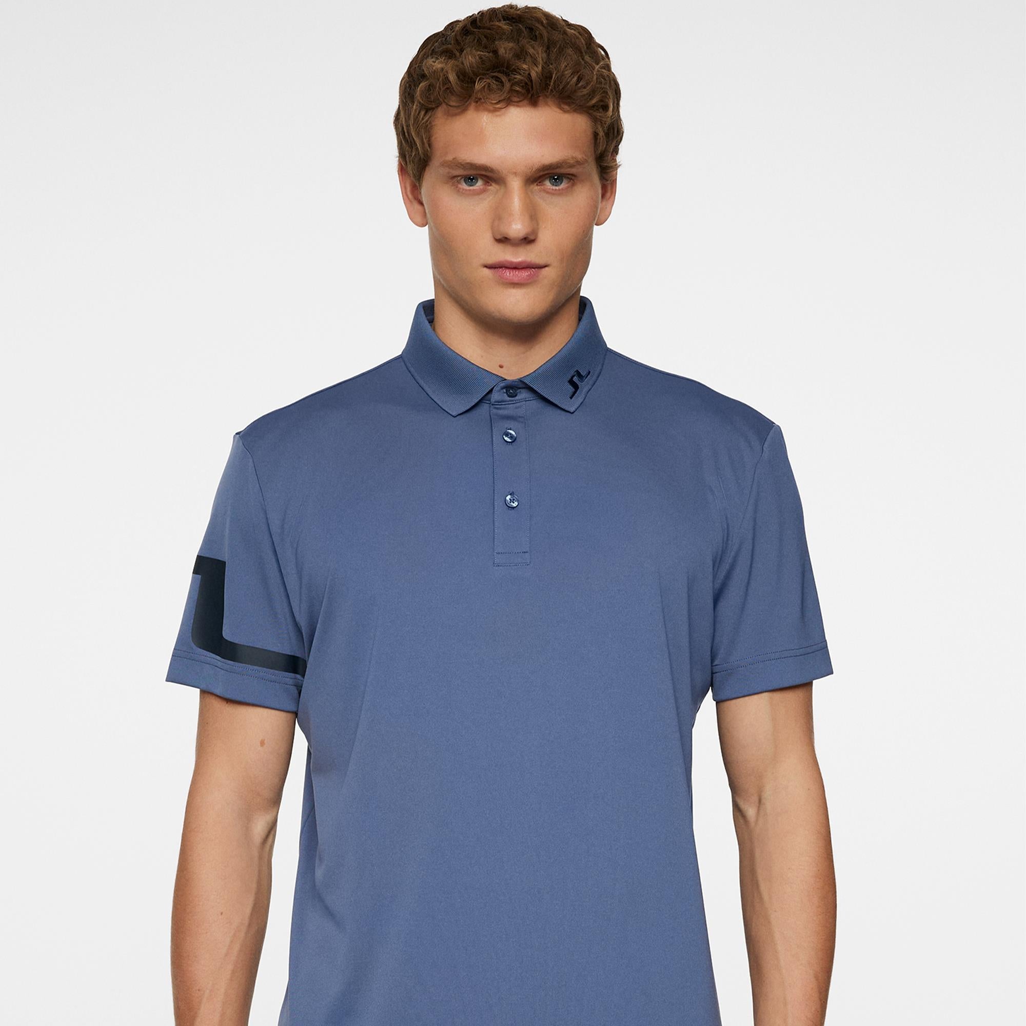 J Lindeberg Heath Mens Polo Shirt Vintage Indigo